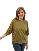 3/4 Slv Raglan Tee w/ Bands, Dk Olive