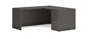 60"W x 66"D L-Shaped Office Desk with Locking Pedestal