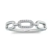 10k White Gold Victor Corp. 0.04ct Diamond Paper Clip Ring