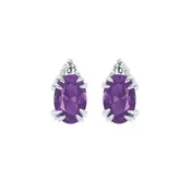 10KT.04CT(2)DIA 6X4OV AMETH EARS