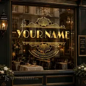 Custom Art Deco Storefront Window Decal