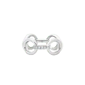 20 mm Beam Link Ring with Pavé Connectors