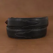1 1/2" Black Bison Belt With Billets