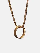3mm Round Venetian Box Band Ring Necklace