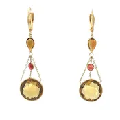Smokey quartz and garnet dangle earrings — 33 Jewels at El Paseo