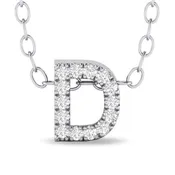 Diamond Studded Initial Letter Pendant - D