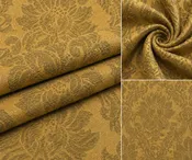 Ashoo Vintage Floral Damask Gold Olive Polyester Fabric