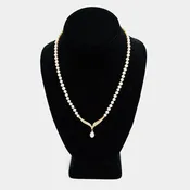 Pre-Owned Pearl Necklace w/ Diamonds and 10K Yellow Gold - 18" | B.G. Loan & Jewelry Co.
