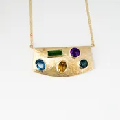 Multi-Gemstone Yellow Gold Pendant