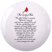 10.5"D Giving Plate With Cardinal Accent Decal