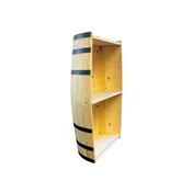 50 Gal. Half Barrel Display | 3 Shelves | Custom Stain