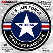 315 (One) 4" United States Air Force Iraq Afghanistan Veteran Decal