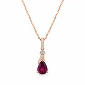 10K Rose Gold Rhodolite Garnet & Diamond Pendant