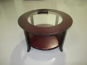 30″ Mahogany Round Table w/ Glass insert