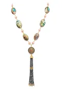 Abalone Ethnic Tassel Necklace