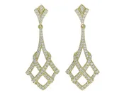 10K Yellow Gold .50cttw Diamond Art Deco Dangle Earrings