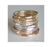 Itty Bitty Hammered Ring – 14K Gold, Yellow, Rose, White