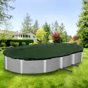 18’x34′ Oval Green/Black Winter Cover