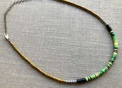 108 Colorful Heishi Necklace with Accent Color Ends