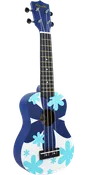 Amahi DDUK8 Soprano Ukulele Uke Blue Flower With Bag