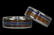 Australian Opal and Koa Hawaii Titanium Ring® Set