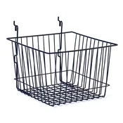 Basket 12″w x 12″d x 8″h fits slatwall and grid and pegboard  – black