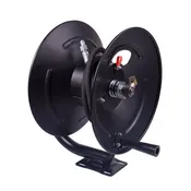 100' Hand-Crank Pressure Washer Hose Reel Kit with 3/8" Whip Hose – 5,000 PSI