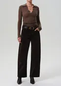Ayla Baggy Velvet in Espresso