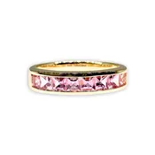 14K yellow gold Medium Square Stacker band with pink tourmaline by Jane Taylor Jewelry — jane taylor jewelry