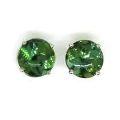Buff Top Green Tourmaline Earstuds