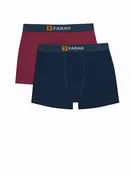 2 Pack Fitted Trunks In Denim/Berry