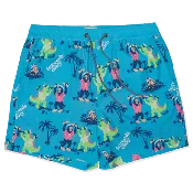 Bussin' in Cyan - Men's 5" Happy Hour Swim Trunks