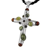 Amber Cross Pendant: Bejeweled