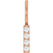 14K Rose Gold .07 CTW Diamond Bar Charm/Pendant. 88140:114:P