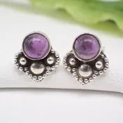 Amethyst Sterling Silver Stud Earrings