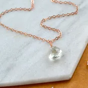 Ambergris Necklace - mint green amethyst gemstone solitaire necklace
