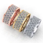 2mm Round 3 Row Pavé Eternity Band