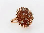 14K-RG+YG STARBURST DIAMOND RING