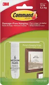 3M Command 17206-Es Hanging Strips,Med. Picture,Holds 3Lbs,6 Set Pk, We (Copy)