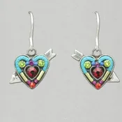 Firefly Cherub Arrow Red Heart Earring