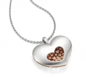 Modern Triple Heart Hollow Sterling Silver Pendant