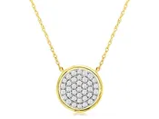 Bezel Set Diamond Cluster Necklace