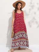 Finjani Women’s Dress Plus Size Cami Dresses Summer Backless Maxi Dress Floral Print Formal Party Dresses 2023