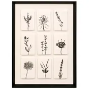 9 Panel Shadows Framed Print Under Glass