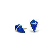 10K Gold Kite Stud Earrings in Lapis