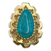 Lone Mountain Ring in Sterling Silver & 14K Gold by Dina Huntinghorse