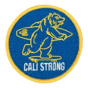 CALI Strong Bear Blue Gold Round Hook-and-Loop Morale Patch