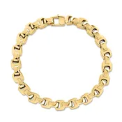 18k Yellow Designer Gold Cutout Sqaure Link Chain Bracelet
