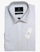 White shirt with light blue striped