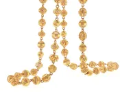 22K Yellow Gold Textured Filigree Beaded Necklace – 30 Inch, 40.90 Grams